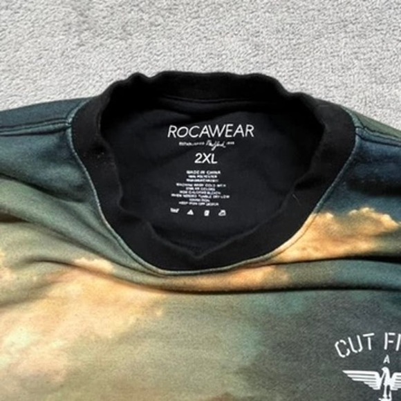 Y2K‎ Rocawear Sweater Crewneck Sun Cloud Mens 2XL - Picture 3 of 8